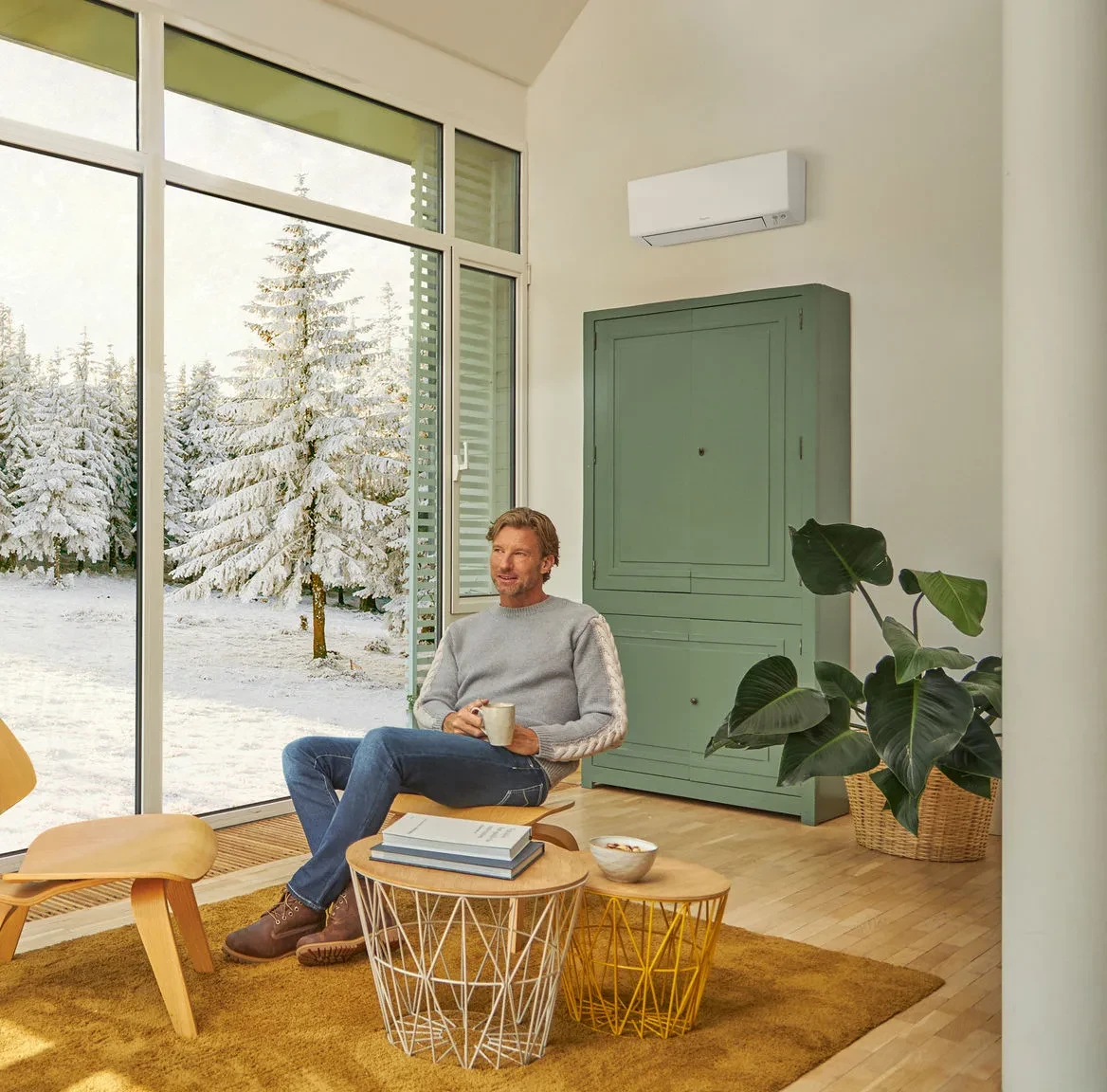 Klimaanlage heizt Wohnzimmer im Winter