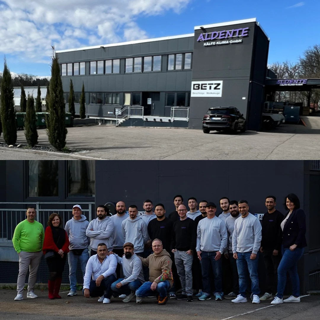 Das Aldente Team vor dem Firmengebäude in Stuttgart